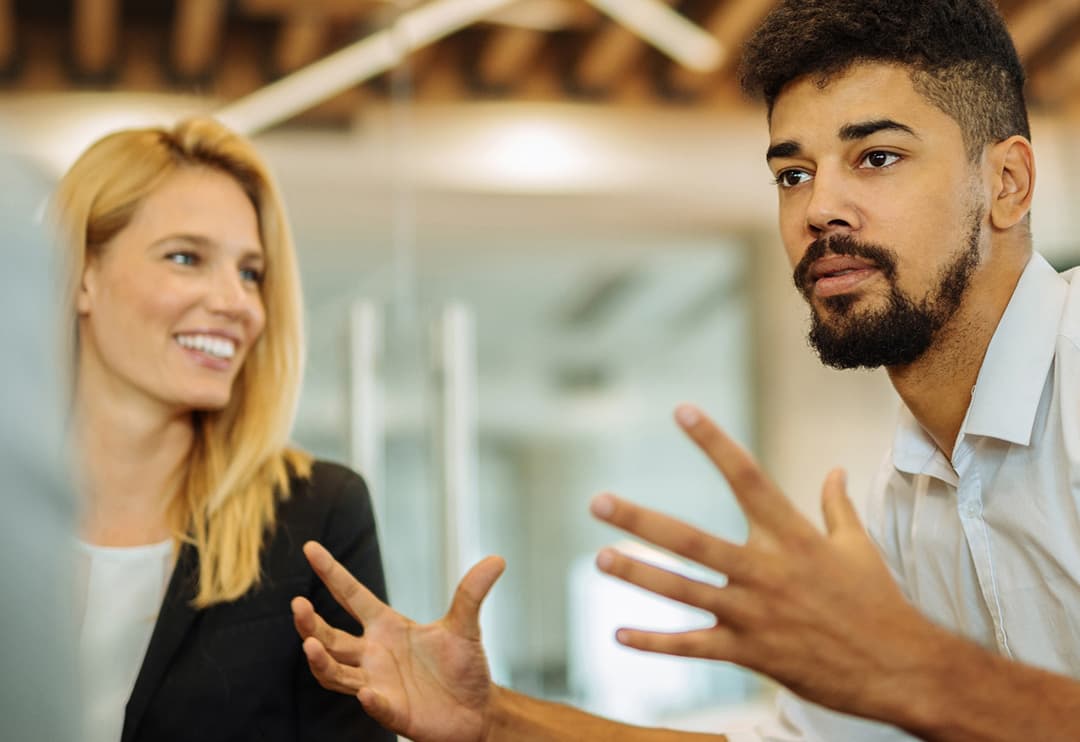 Coworkers collaborating